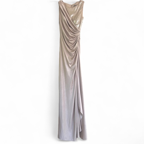 Adrianna Papell Dresses & Skirts - ADRIANNA PAPELL Sequin Draped Formal Gown Ethereal Greek Goddess Long Dress Sz 6